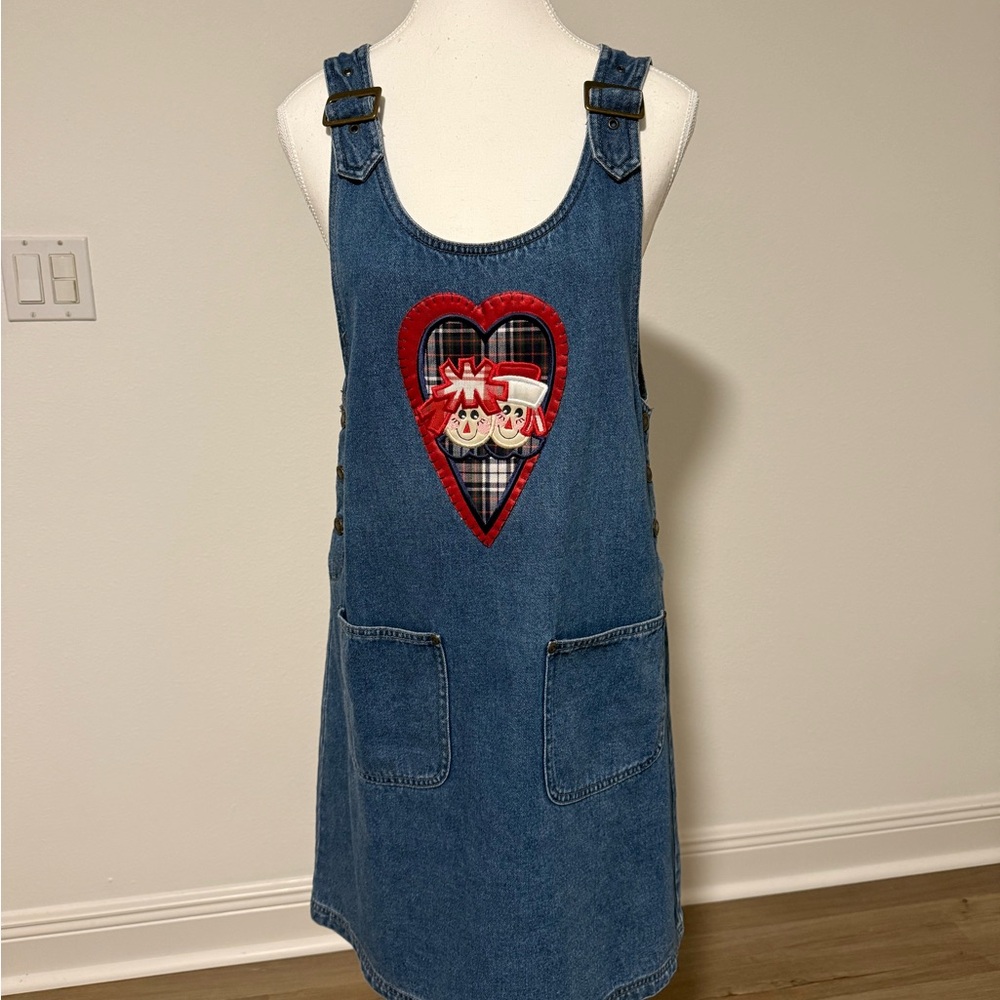 Haik’s Raggedy Ann & Andy Denim Dress with Heart Detail